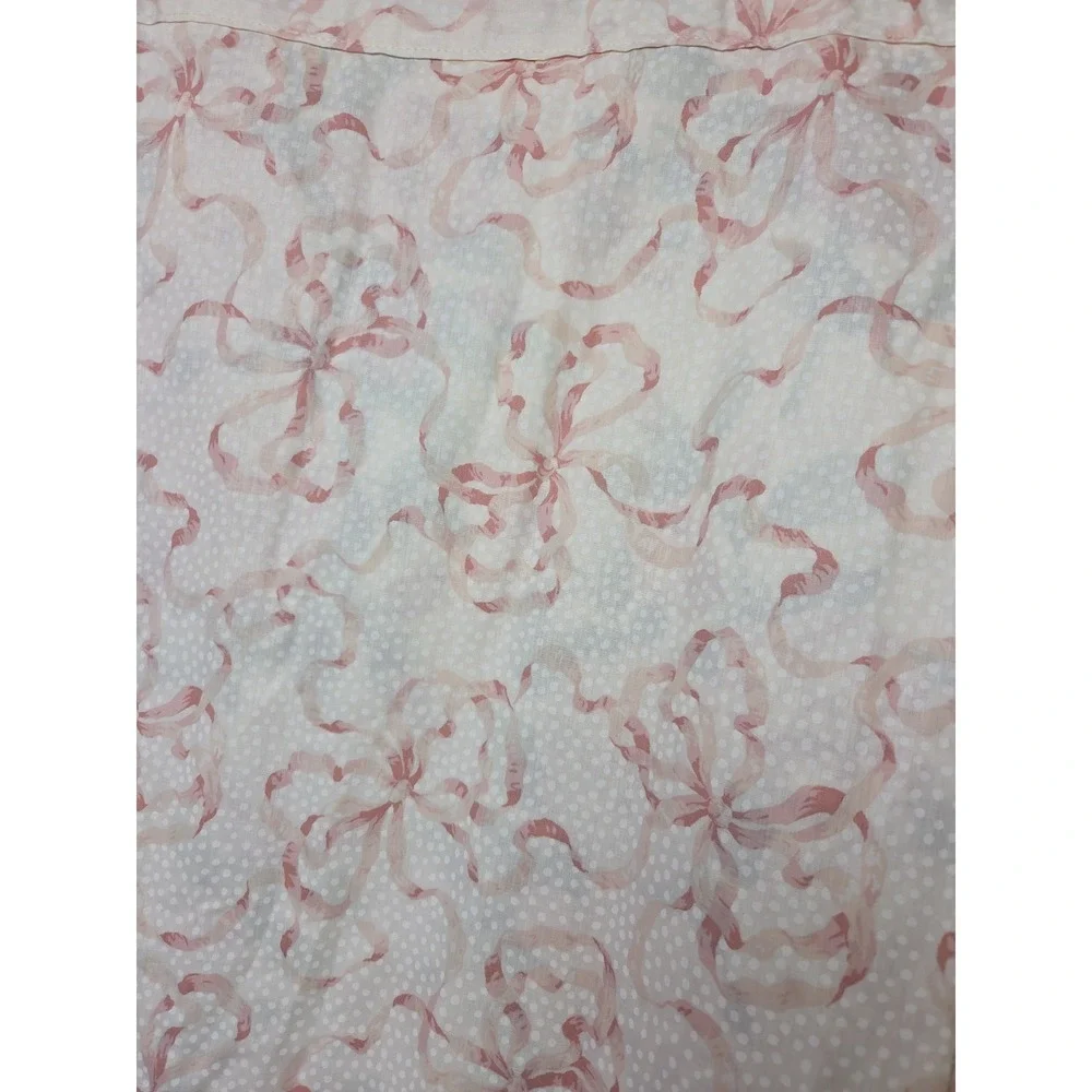 Vintage 80 90s Cottagecore Grandmillennial Floral Drapes Pink Bow Ribbons Chintz